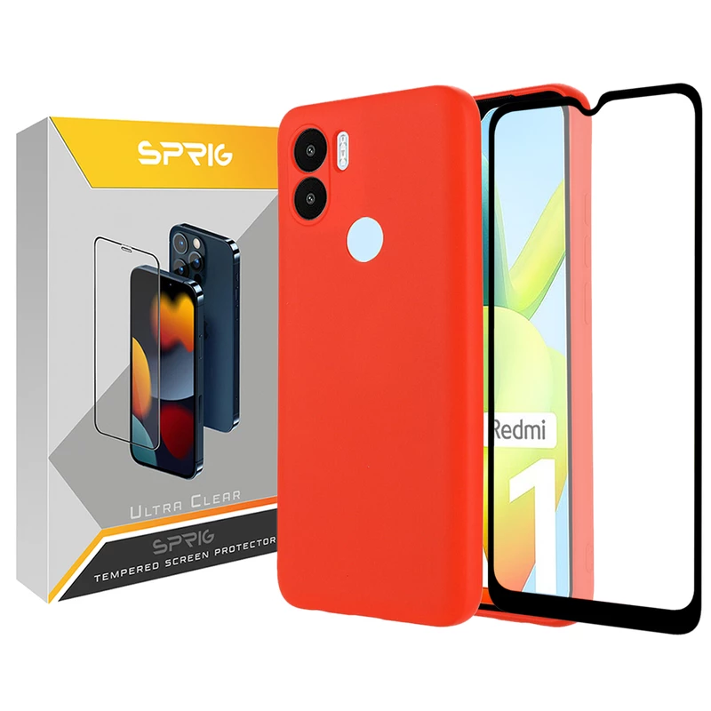 کاور اسپریگ مدل Full-Sic مناسب برای گوشی موبایل شیائومی Redmi A1 Plus به همراه محافظ صفحه نمایش