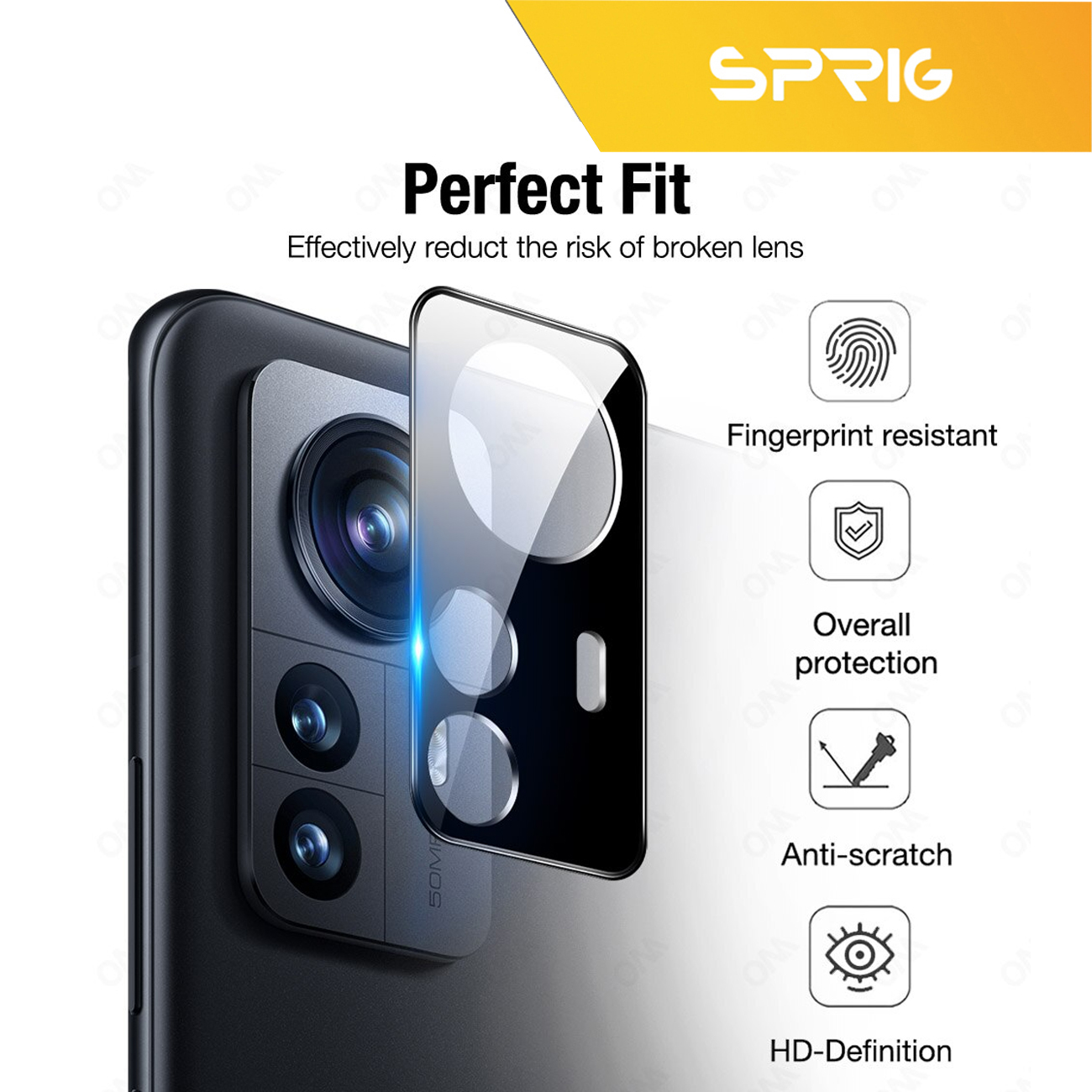 محافظ لنز دوربین اسپریگ مدل 3D-SP مناسب برای گوشی موبایل شیائومی 12 Pro