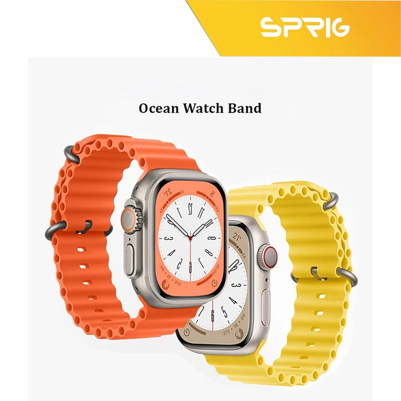 بند اسپریگ مدل Ocean مناسب برای اپل واچ Series 7 45mm