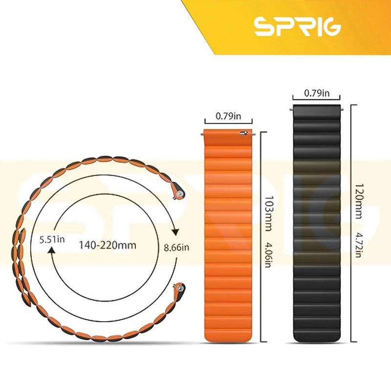 بند اسپریگ مدل magnetic silicon BK مناسب برای ساعت هوشمند کیسلکت Kr / Kr Pro