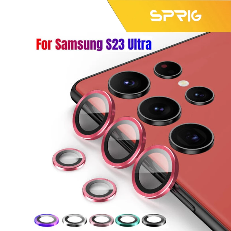 محافظ لنز دوربین رینگی اسپریگ مدل Ring-UV مناسب برای گوشی موبایل سامسونگ Galaxy S23 Ultra به همراه محافظ صفحه نمایش