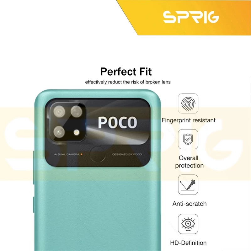 محافظ لنز دوربین اسپریگ مدل 3D-SP مناسب برای گوشی موبایل شیائومی Poco C40 / Redmi 10C