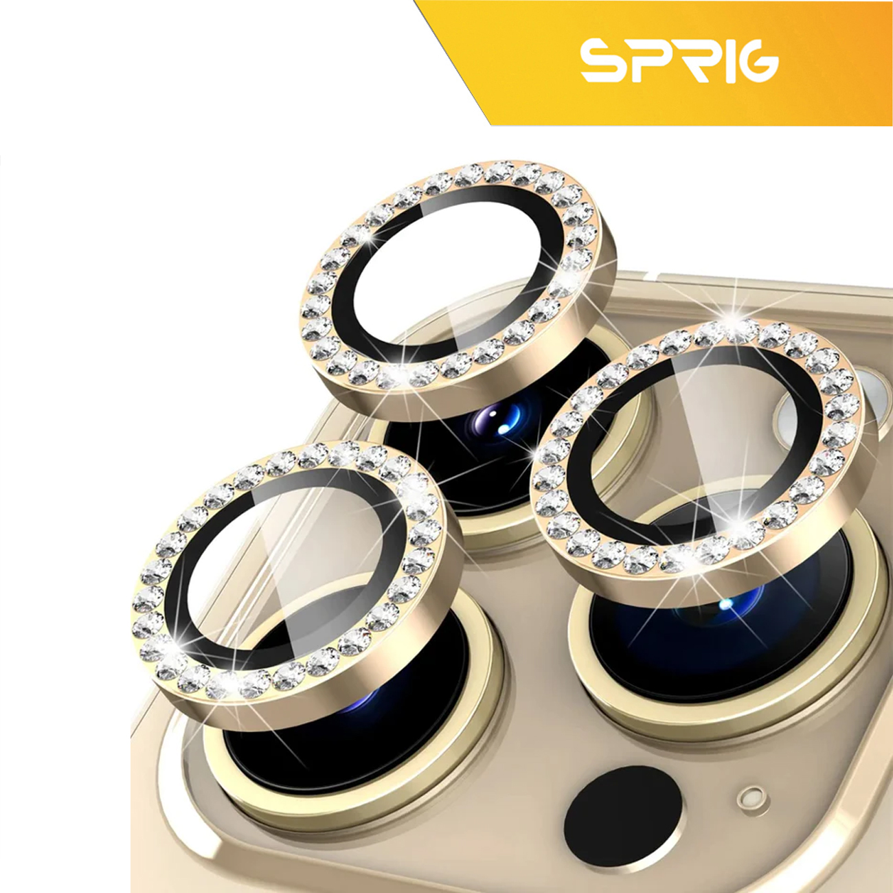 محافظ لنز دوربین اسپریگ مدل Ring metal Diamond مناسب برای گوشی موبایل اپل Iphone 11 Pro / 11 Pro Max