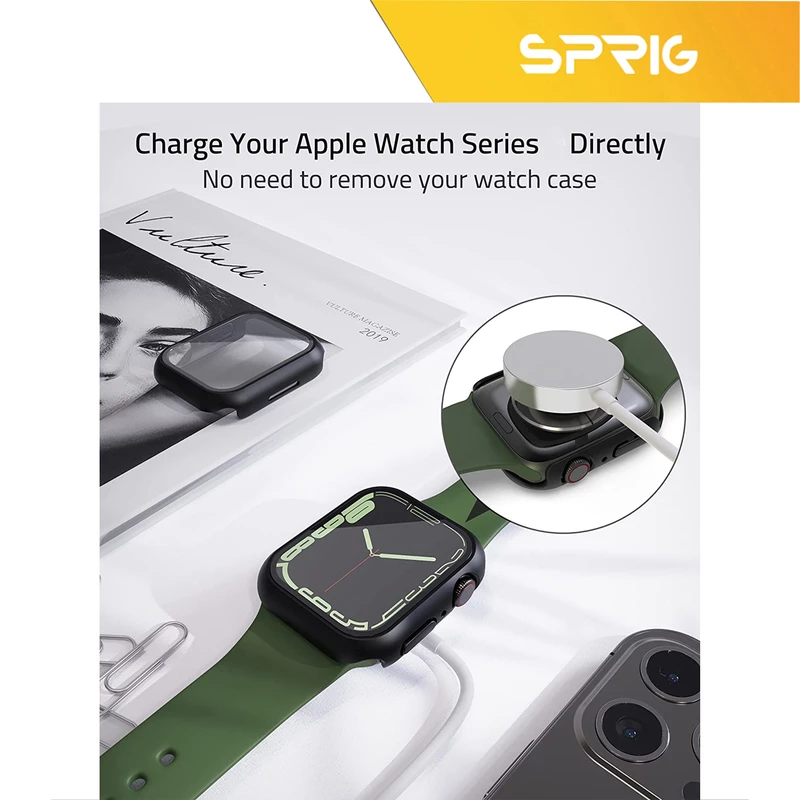 بند اسپریگ مدل Sic مناسب برای اپل واچ Series 8 Aluminum 45mm / Series 7 Aluminum 45mm میلی متر به همراه کاور