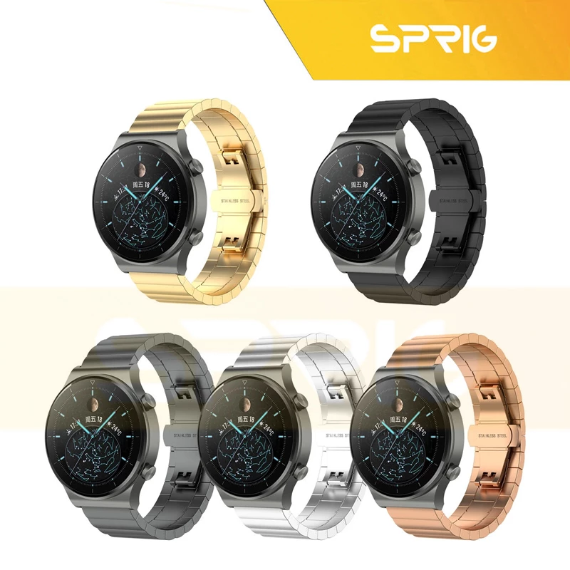 بند اسپریگ مدل Link Lux مناسب برای ساعت هوشمند سامسونگ Galaxy Watch Active 1 / Active 2 40mm / Active 2 44mm / Watch 3 size 41mm / Galaxy Watch 4 40mm / watch 4 42mm / watch 4 44mm / watch 4 