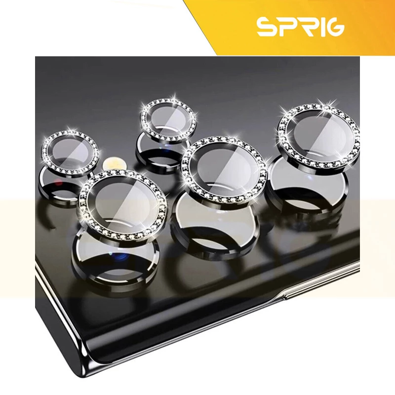 محافظ لنز دوربین رینگی اسپریگ مدل Ring metal Diamond مناسب برای گوشی موبایل سامسونگ Galaxy S24 ultra 5G