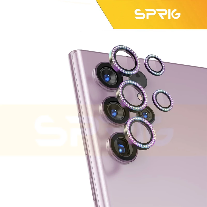 محافظ لنز دوربین رینگی اسپریگ مدل Ring metal Diamond مناسب برای گوشی موبایل سامسونگ Galaxy S24 ultra 5G
