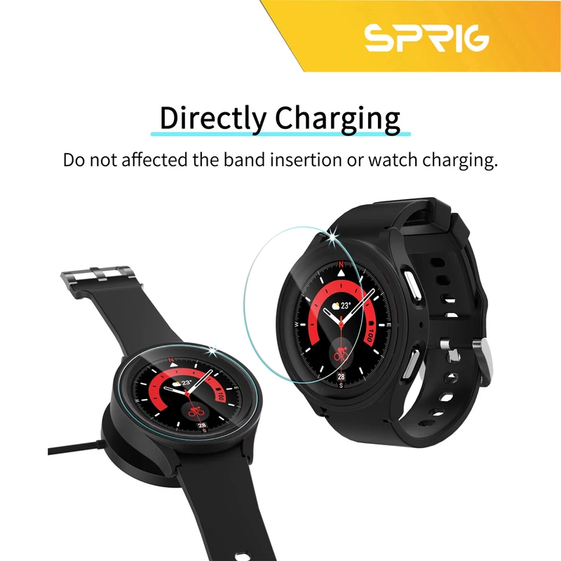محافظ صفحه نمایش شیشه ای اسپریگ مدل SH-SP مناسب برای ساعت هوشمند سامسونگ Galaxy watch 5 Pro 45mm