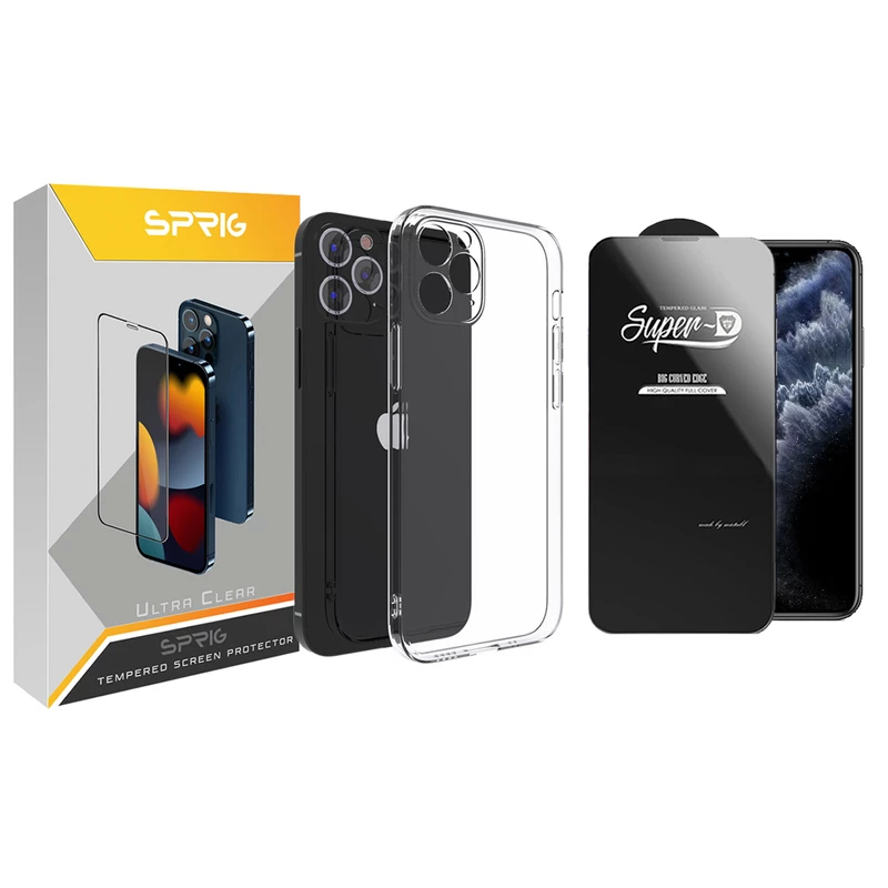 کاور اسپریگ مدل SuperD-Cl مناسب برای گوشی موبایل اپل iPhone 13 Pro به همراه محافظ صفحه نمایش