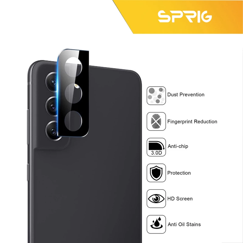 محافظ لنز دوربین اسپریگ مدل 3D-FU مناسب برای گوشی موبایل سامسونگ Galaxy S21 FE 5G به همراه محافظ صفحه نمایش گوشی