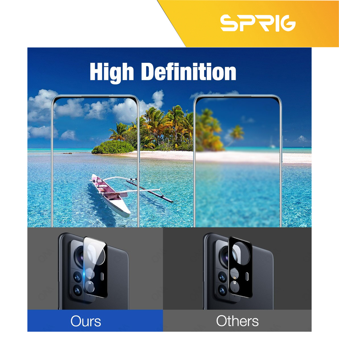 محافظ لنز دوربین اسپریگ مدل 3D-SP مناسب برای گوشی موبایل شیائومی Mi 12T 5G
