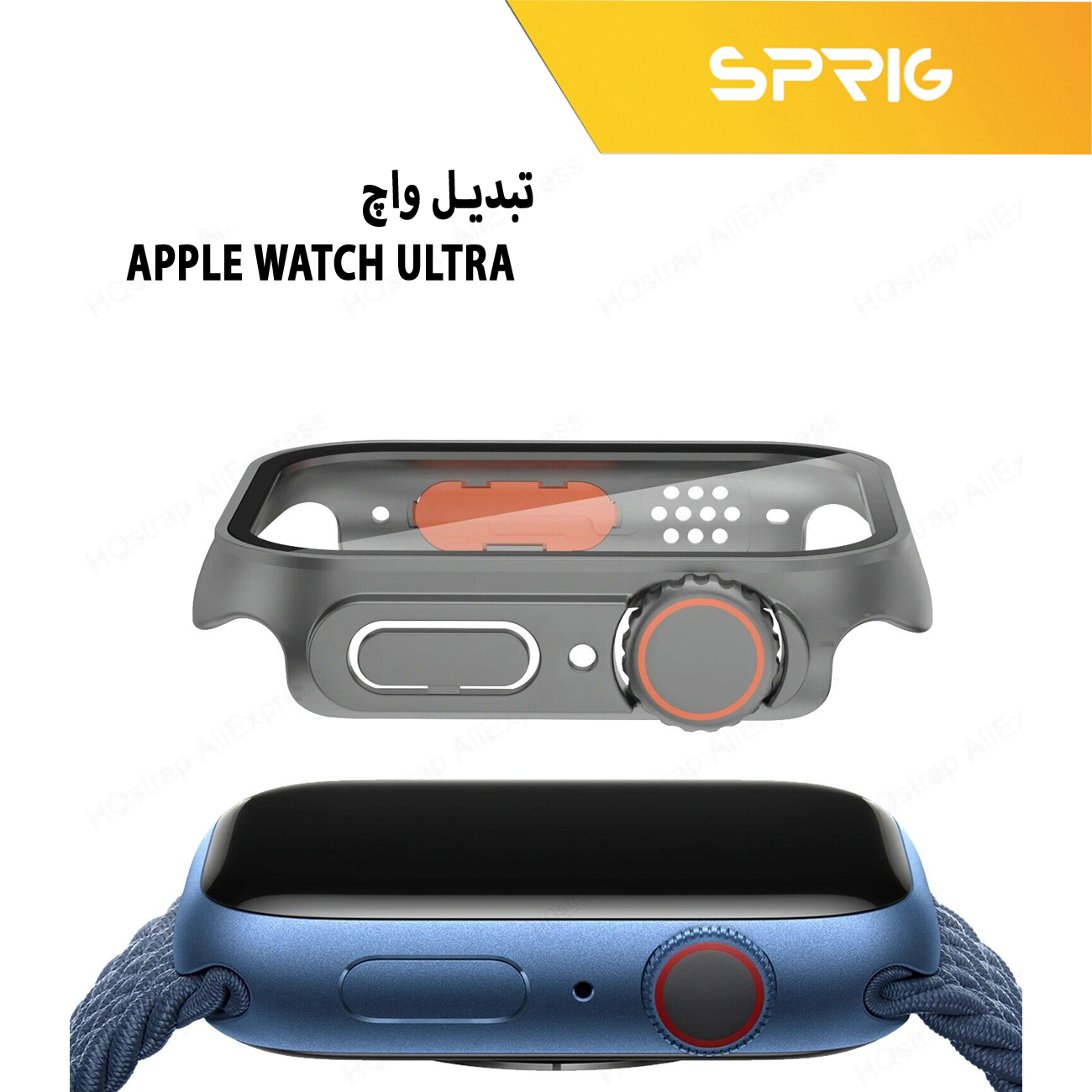 کاور اسپریگ مدل face-off مناسب برای اپل واچ Series 4 44mm / Series 5 44mm / Series 6 44mm  به همراه محافظ صفحه نمایش