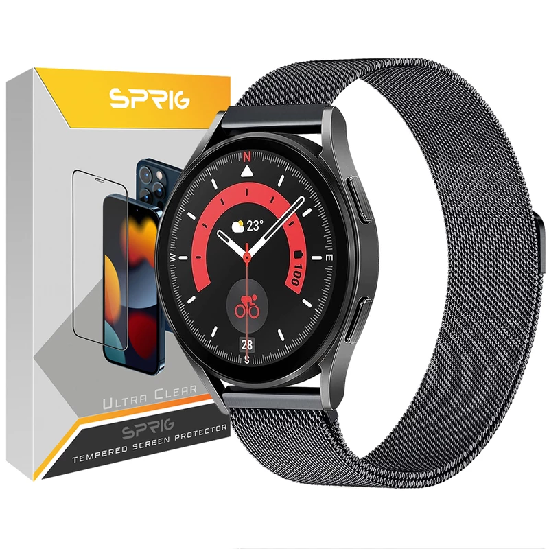 بند اسپریگ مدل Milanese مناسب برای ساعت هوشمند سامسونگ Galaxy Watch Active 1 / Active 2 40mm / Active 2 44mm / Watch 3 size 41mm / Galaxy Watch 4 40mm / watch 4 42mm / watch 4 44mm / watch 4 