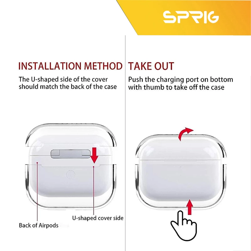 کاور اسپریگ مدل Transparent Guard مناسب برای کیس اپل ایرپاد Airpod Pro / Airpod pro 2