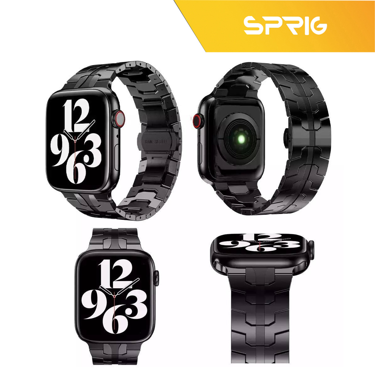 بند استیل اسپریگ مدل Iron man مناسب برای اپل واچ Series 7 Aluminum 45mm / Series 8 Aluminum 45mm
