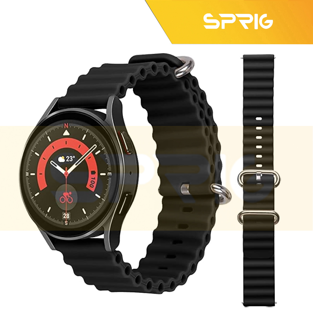 بند اسپریگ مدل Ocean-Guard مناسب برای ساعت هوشمند سامسونگ Galaxy Watch 6 Classic 47mm به همراه کاور