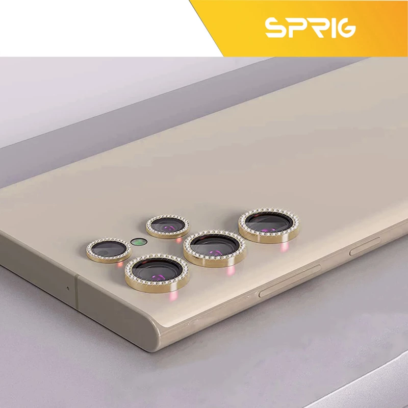 محافظ لنز دوربین رینگی اسپریگ مدل Ring metal Diamond مناسب برای گوشی موبایل سامسونگ Galaxy S24 ultra 5G