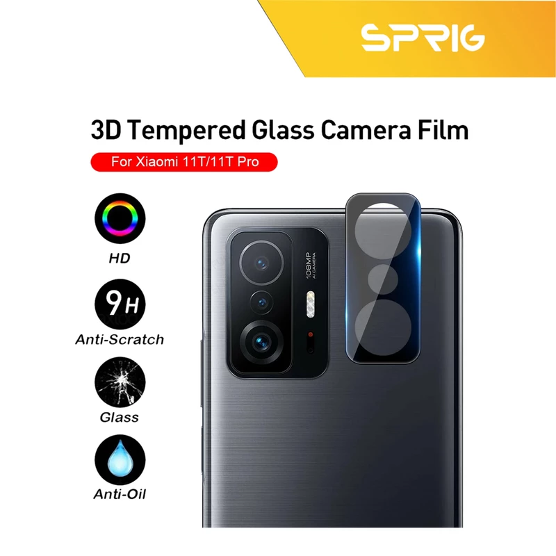 محافظ لنز دوربین اسپریگ مدل 3D-BK مناسب برای گوشی موبایل شیائومی Mi 11T / 11T pro به همراه محافظ پشت گوشی