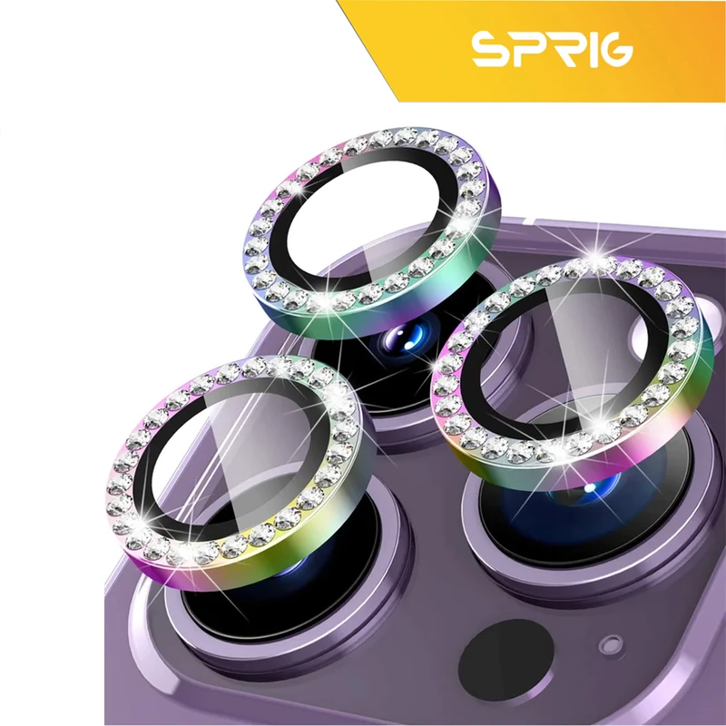 محافظ لنز دوربین اسپریگ مدل Ring metal Diamond مناسب برای گوشی موبایل اپل Iphone 13 Pro / 13 Pro max