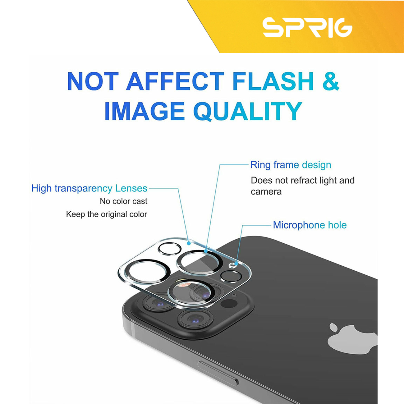 محافظ لنز دوربین اسپریگ مدل SH-SPG مناسب برای گوشی موبایل اپل iPhone 12 Pro Max