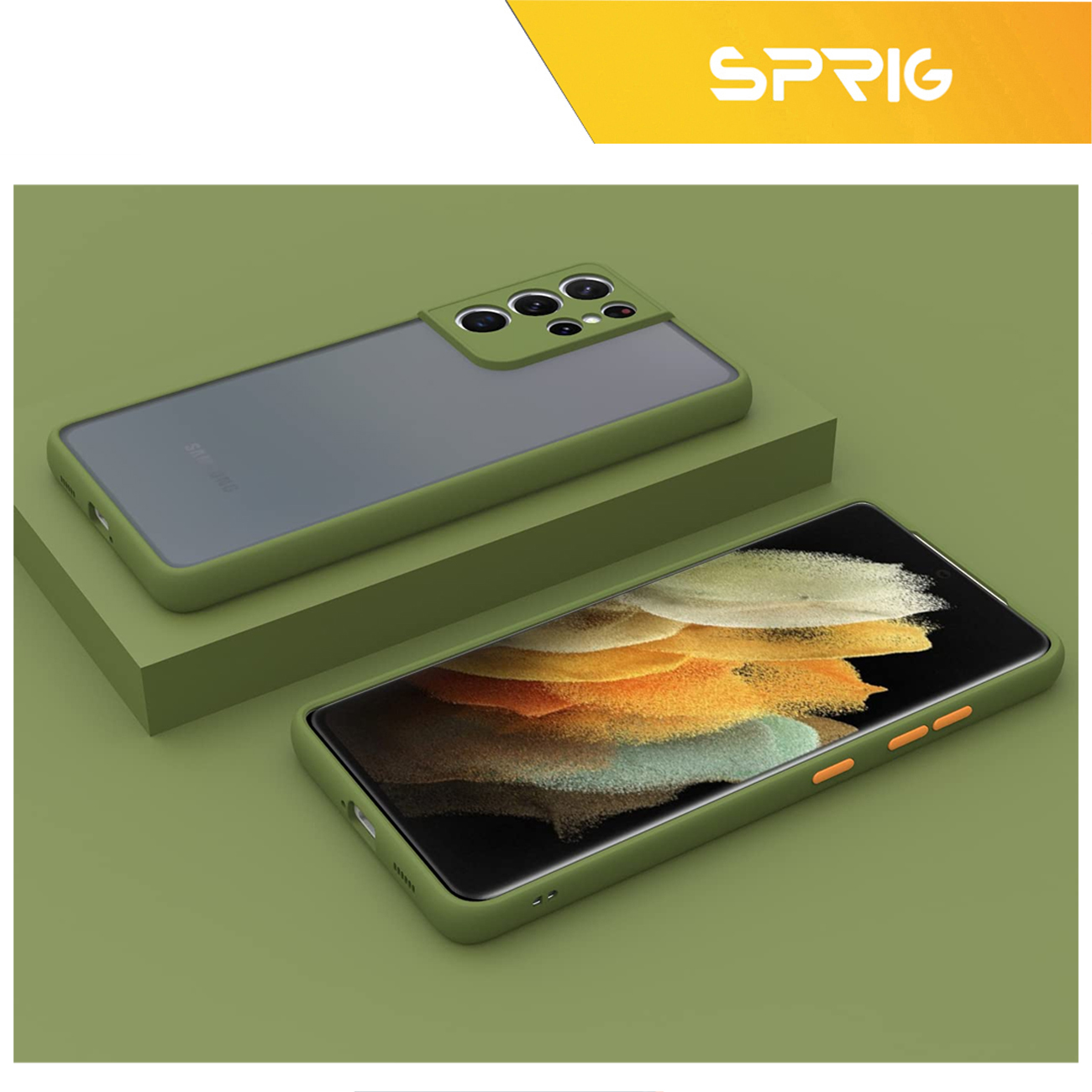 کاور اسپریگ مدل Full-PSHT مناسب برای گوشی موبایل سامسونگ Galaxy S21 Ultra به همراه محافظ صفحه نمایش
