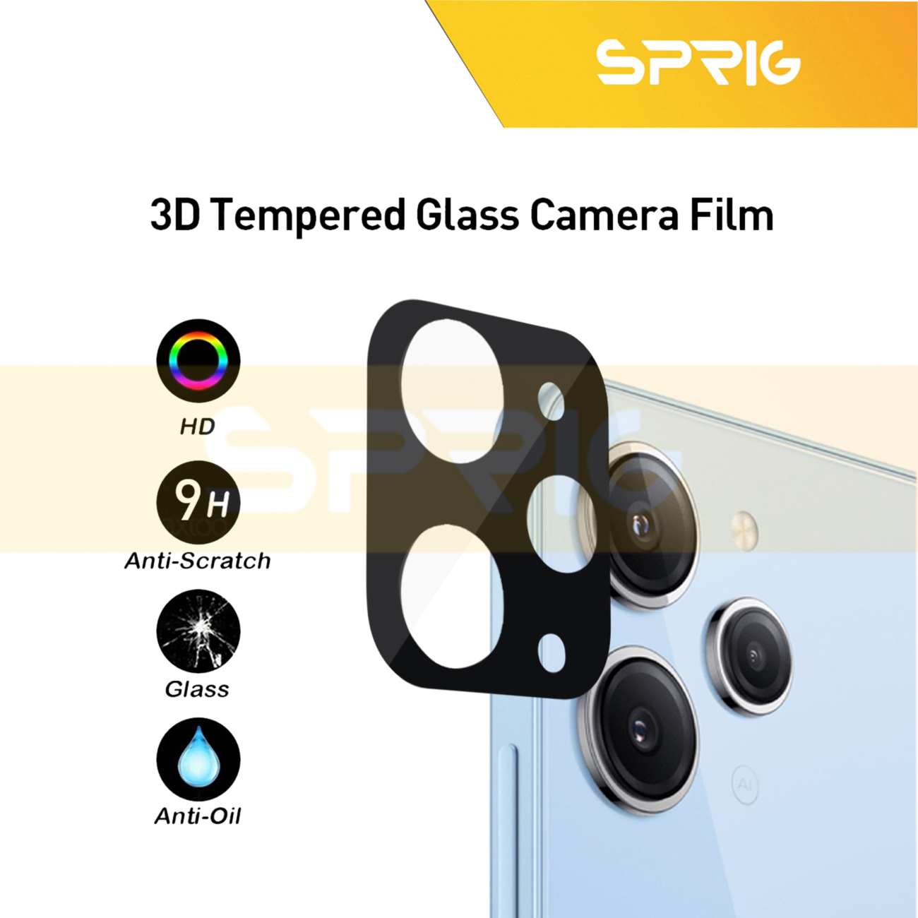 محافظ لنز دوربین اسپریگ مدل 3D-SP مناسب برای گوشی موبایل شیائومی Redmi 12