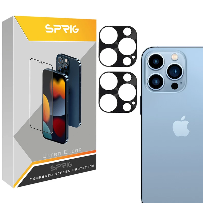 محافظ لنز دوربین اسپریگ مدل LNSP مناسب برای گوشی موبایل اپل iPhone 13 Pro Max بسته دو عددی