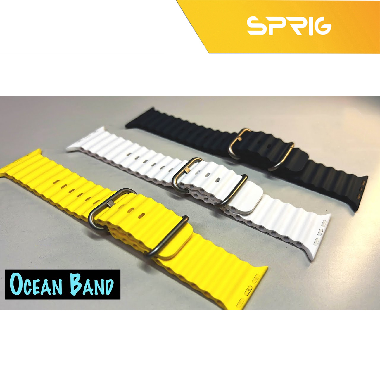بند اسپریگ مدل Ocean مناسب برای اپل واچ Series 8 45mm