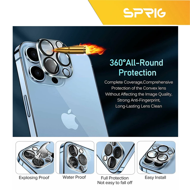 محافظ لنز دوربین اسپریگ مدل SH-SPG مناسب برای گوشی موبایل اپل iPhone 13 Pro / 13 Pro Max