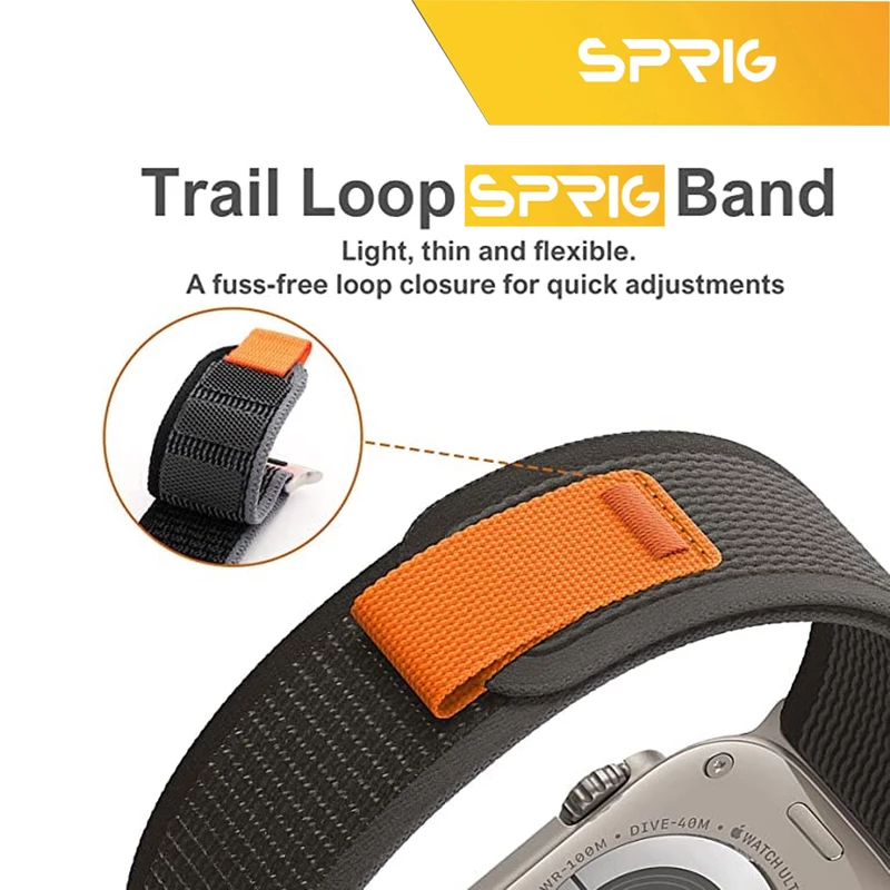 بند اسپریگ مدل Trail Loop مناسب برای اپل واچ 42 / 44 / 45 / 49 میلی متر
