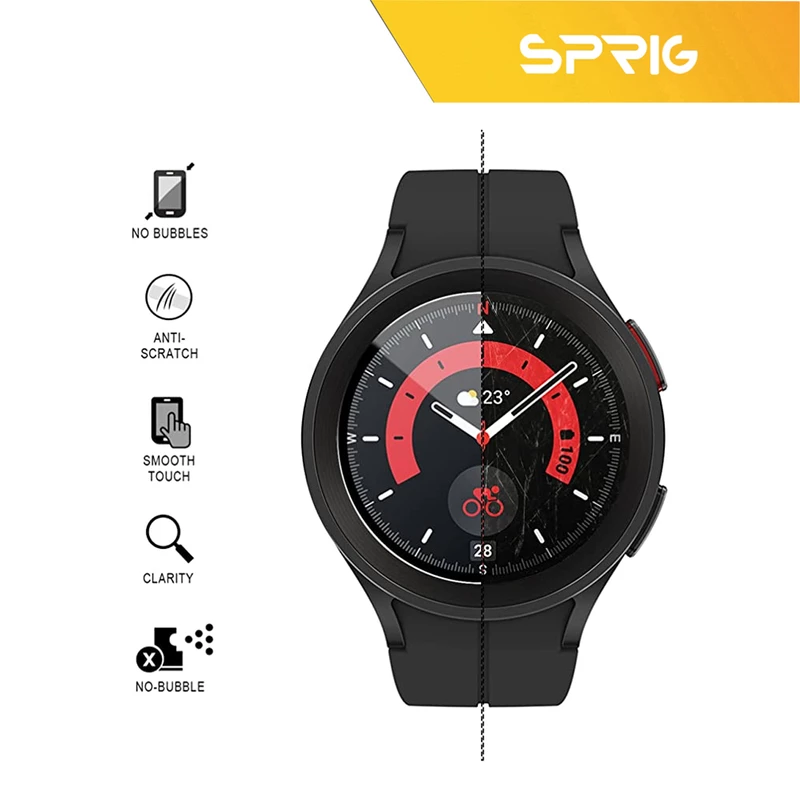 محافظ صفحه نمایش شیشه ای اسپریگ مدل SH-SP مناسب برای ساعت هوشمند سامسونگ Galaxy watch 5 Pro 45mm