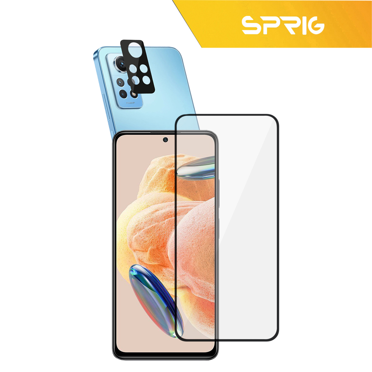 محافظ لنز دوربین اسپریگ مدل 3D-FU مناسب برای گوشی موبایل شیائومی Redmi Note 12 Pro 4G به همراه محافظ صفحه نمایش