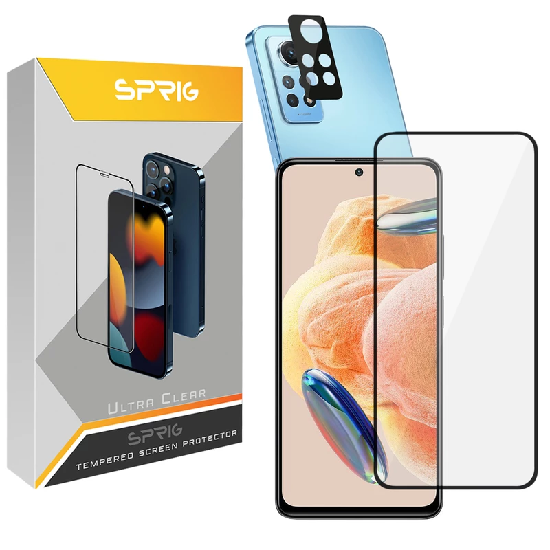 محافظ لنز دوربین اسپریگ مدل 3D-FU مناسب برای گوشی موبایل شیائومی Redmi Note 12 Pro 4G به همراه محافظ صفحه نمایش