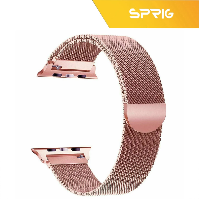 بند اسپریگ مدل Milanese Guard مناسب برای اپل واچ Series 8 Aluminum 41mm / Series 7 Aluminum 41mm به همراه کاور