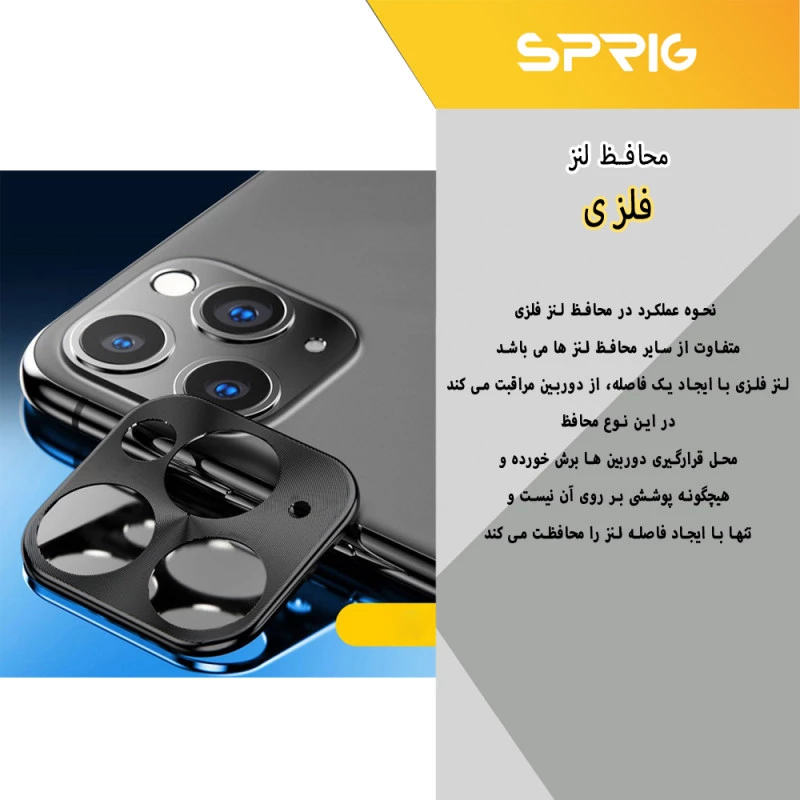 محافظ لنز دوربین اسپریگ مدل LNSP مناسب برای گوشی موبایل اپل iPhone 13 Pro Max بسته دو عددی