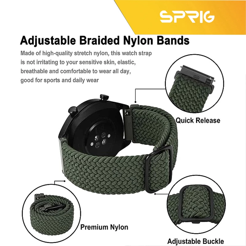 بند اسپریگ مدل Braided Loop مناسب برای ساعت هوشمند سامسونگ Galaxy Watch Active 1 / Active 2 40mm / Active 2 44mm / Watch 3 size 41mm / Galaxy Watch 4 40mm / watch 4 42mm / watch 4 44mm / watc