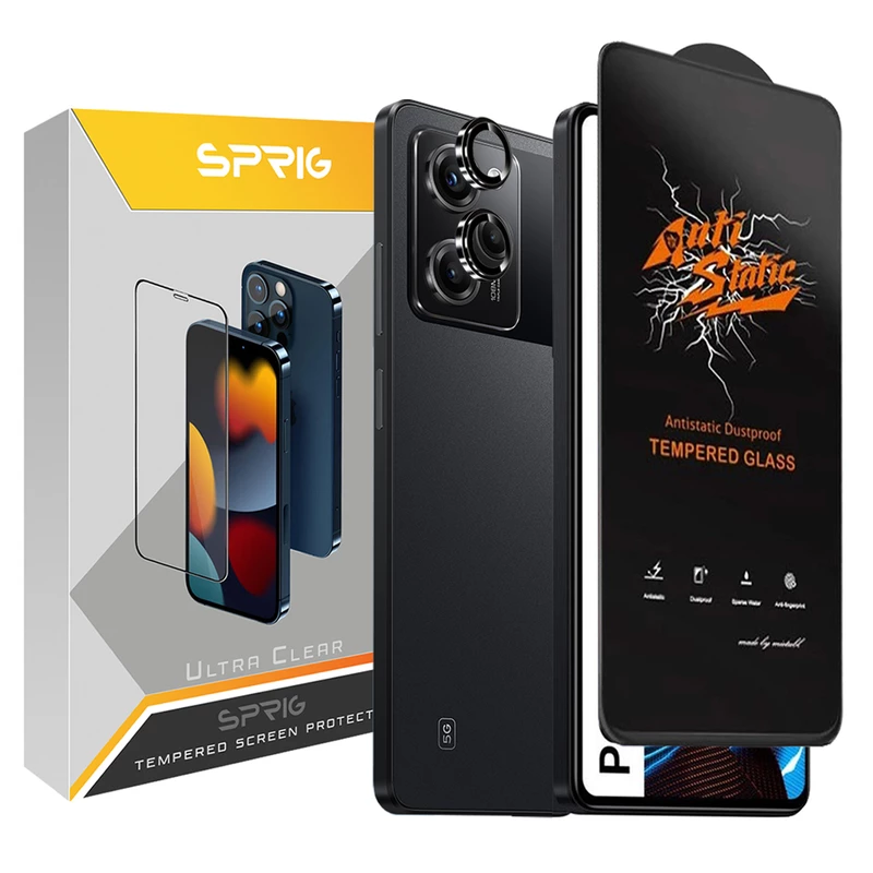 محافظ لنز دوربین اسپریگ مدل RingMetal-Antis مناسب برای گوشی موبایل شیائومی Poco X5 Pro 5G به همراه محافظ صفحه نمایش