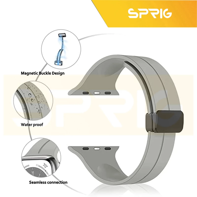 بند اسپریگ مدل Magnetic Silicon مناسب برای ساعت هوشمند الترا HK8 pro max