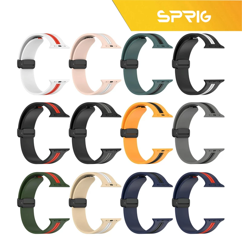 بند اسپریگ مدل New Version Sic Dual color مناسب برای اپل واچ 42 / 44 / 45 / 49 میلی متر