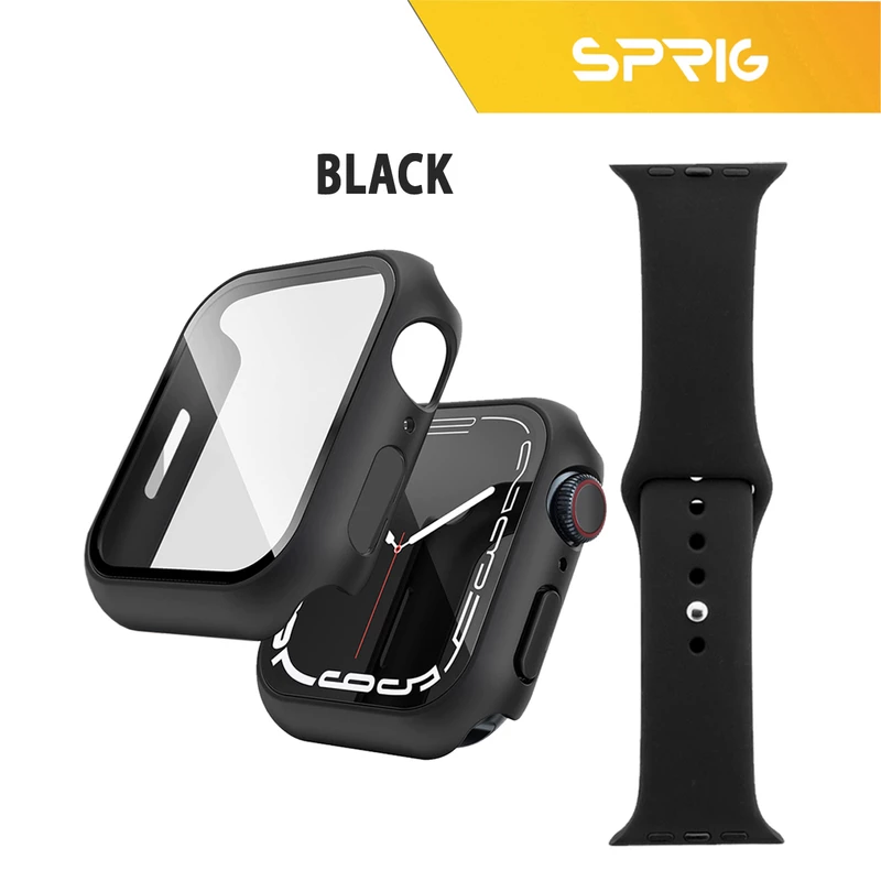 بند اسپریگ مدل Sic مناسب برای اپل واچ Series 8 Aluminum 45mm / Series 7 Aluminum 45mm میلی متر به همراه کاور