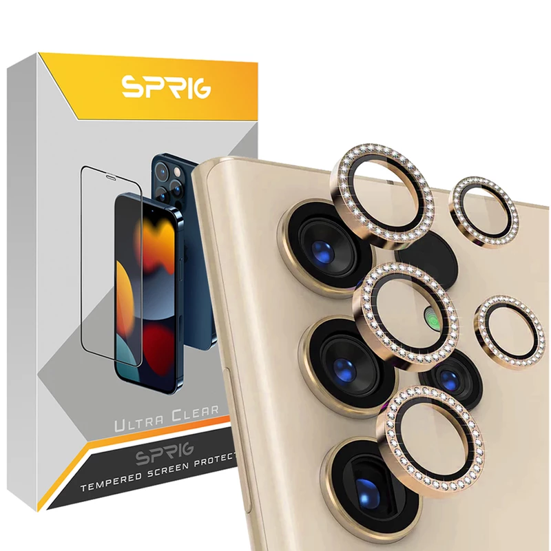 محافظ لنز دوربین رینگی اسپریگ مدل Ring metal Diamond مناسب برای گوشی موبایل سامسونگ Galaxy S24 ultra 5G