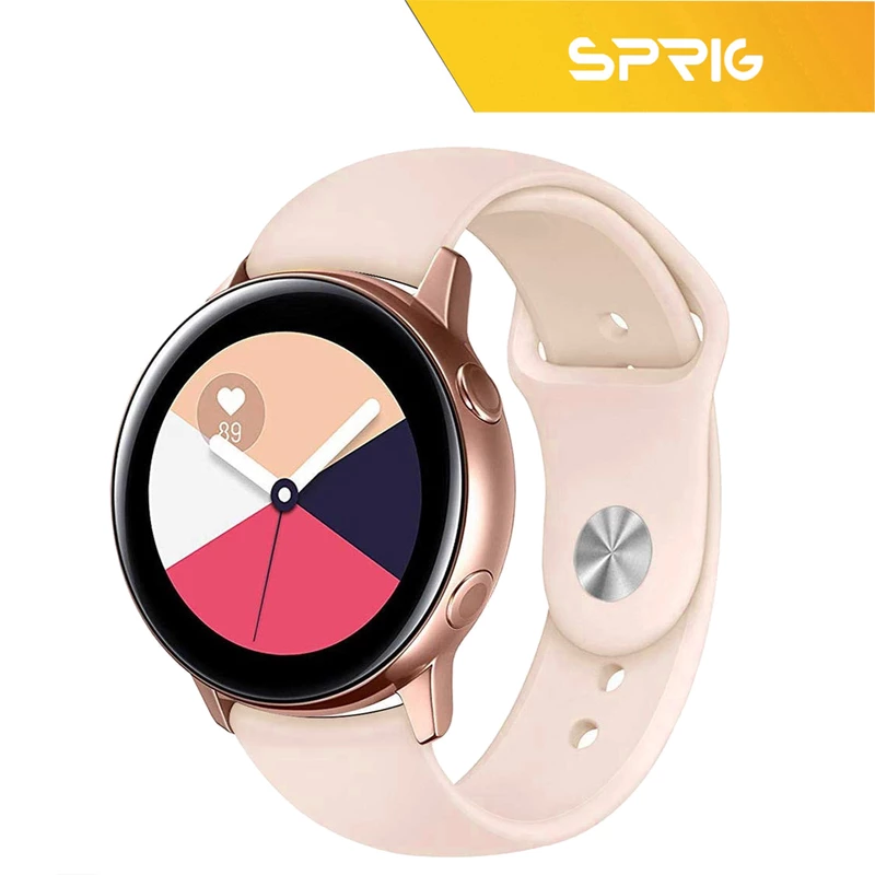 بند اسپریگ مدل Creamy Silicon مناسب برای ساعت هوشمند سامسونگ Galaxy Watch Active 1 / Active 2 40mm / Active 2 44mm / Watch 3 size 41mm / Galaxy Watch 4 40mm / watch 4 42mm / watch 4 44mm