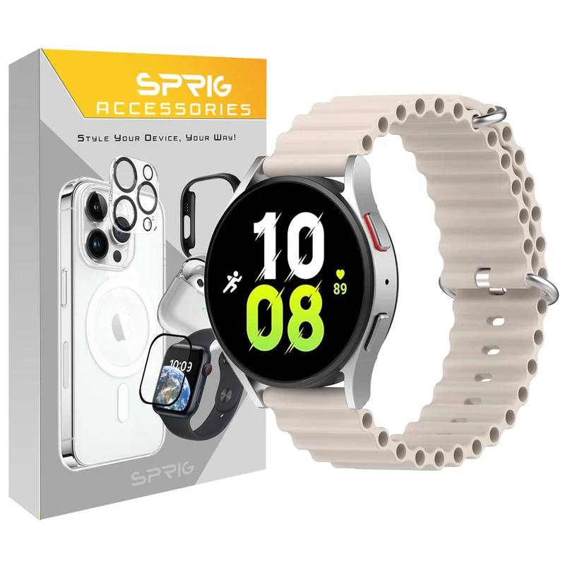بند اسپریگ مدل Ocean مناسب برای ساعت هوشمند سامسونگ Galaxy Watch Active 1 / Active 2 40mm / Active 2 44mm / Watch 3 size 41mm / Galaxy Watch 4 40mm / watch 4 42mm / watch 4 44mm / watch 4 46m