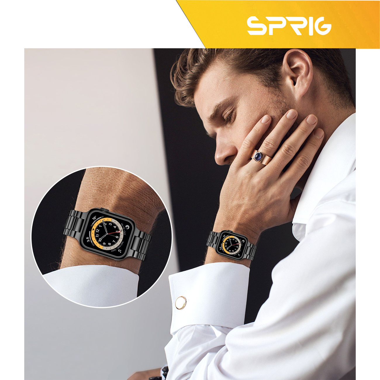 بند اسپریگ مدل 3Bid steal مناسب برای ساعت هوشمند الترا S8 Ultra max 49mm