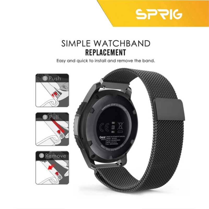 بند اسپریگ مدل Milanese مناسب برای ساعت هوشمند سامسونگ Galaxy Watch Active 1 / Active 2 40mm / Active 2 44mm / Watch 3 size 41mm / Galaxy Watch 4 40mm / watch 4 42mm / watch 4 44mm / watch 4 