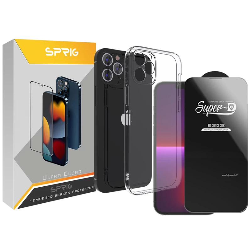 کاور اسپریگ مدل SuperD-Clear مناسب برای گوشی موبایل اپل iPhone 11 Pro max به همراه محافظ صفحه نمایش