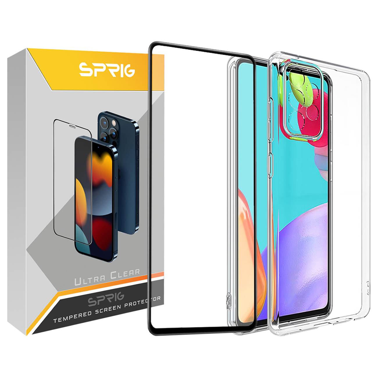 کاور اسپریگ مدل FL-CL مناسب برای گوشی موبایل سامسونگ Galaxy A23 4G به همراه محافظ صفحه نمایش