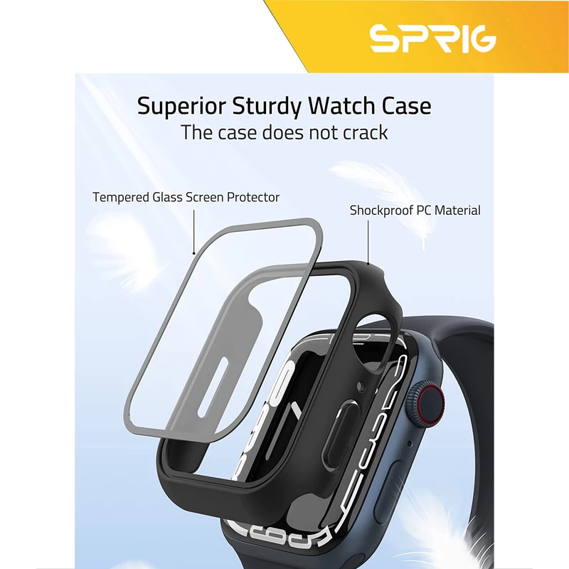 بند اسپریگ مدل Sic مناسب برای اپل واچ Series 8 Aluminum 45mm / Series 7 Aluminum 45mm میلی متر به همراه کاور