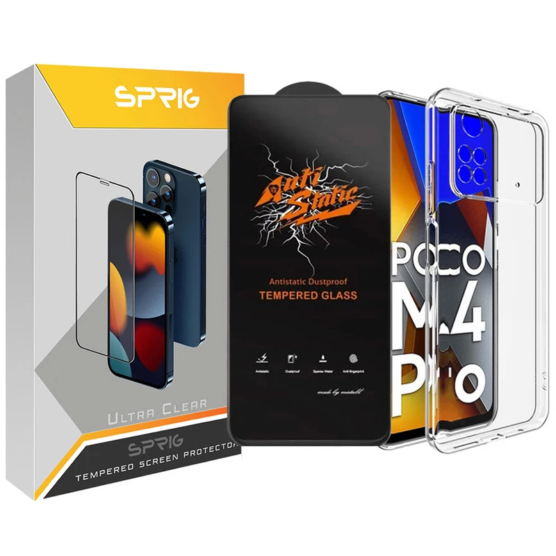 کاور اسپریگ مدل ANTIS-CL مناسب برای گوشی موبایل شیائومی Poco M4 Pro 4G به همراه محافظ صفحه نمایش