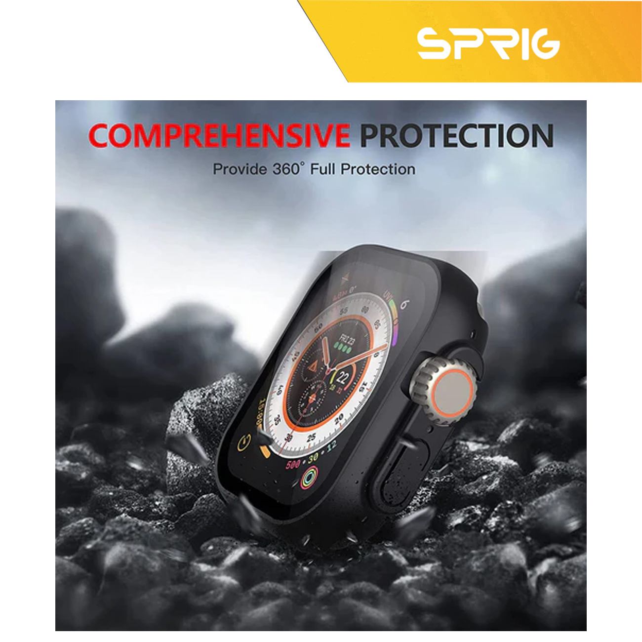 کاور اسپریگ مدل Cover-SC360 مناسب برای اپل واچ Ultra 49 میلیمتری به همراه محافظ صفحه نمایش